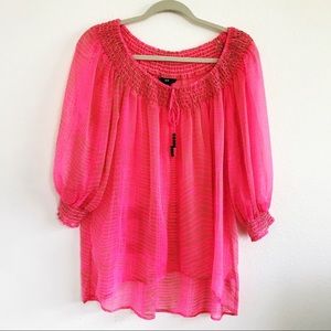 H & M Pink pheasant Smocked Loose Fit Top 4